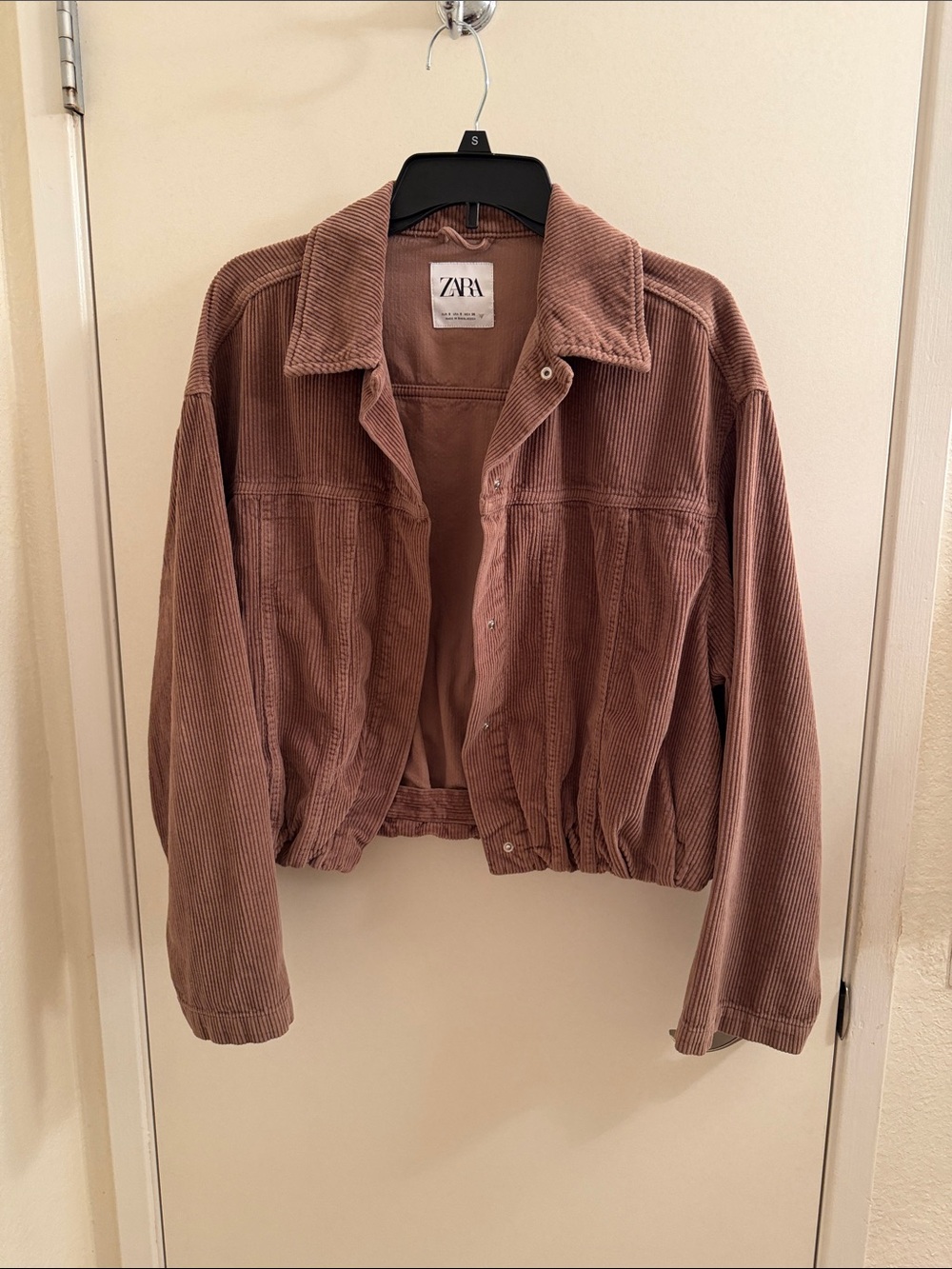 Zara Brown Corduroy Cropped Jacket